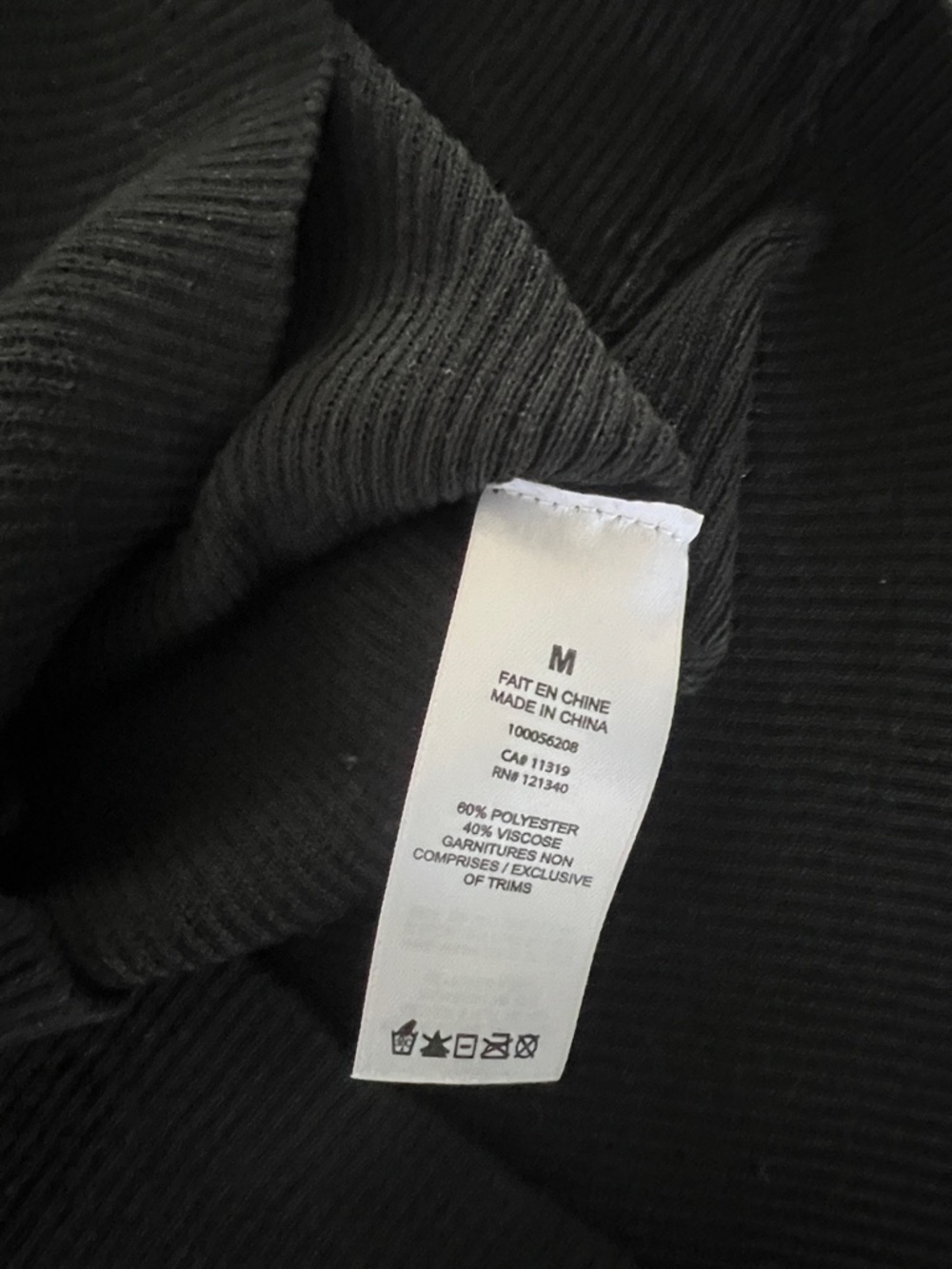 (12) Dynamite Black Ribbed Knit Crewneck Top - Picture 4 of 4